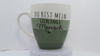 Jumbo Tasse XXL 970 ml "Du bist mein Lieblingsmensch" weiß/lindgrün