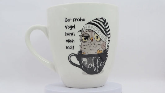 Jumbo Tasse XXL 880 ml Vogel mit Zipfelmütze in Kaffeetasse