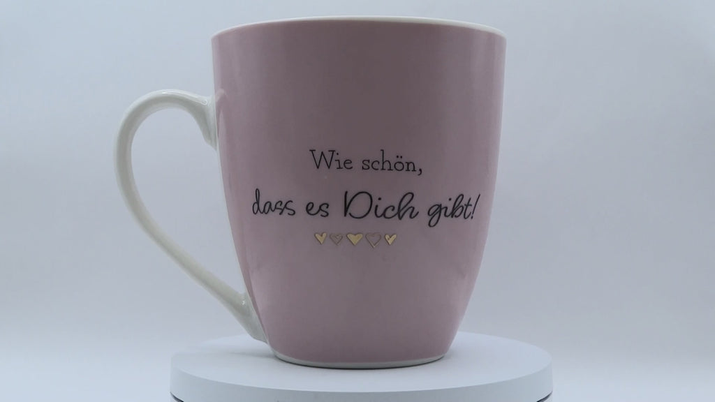 Jumbo Tasse XXL 550 ml "Wie schön, dass es Dich gibt!" - B-Muster mit Farbfehler