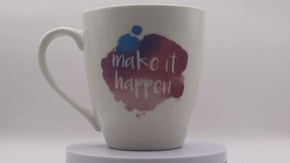 Jumbo Tasse XXL 550 ml Wolkenbild mit Schriftzug "make it happen"