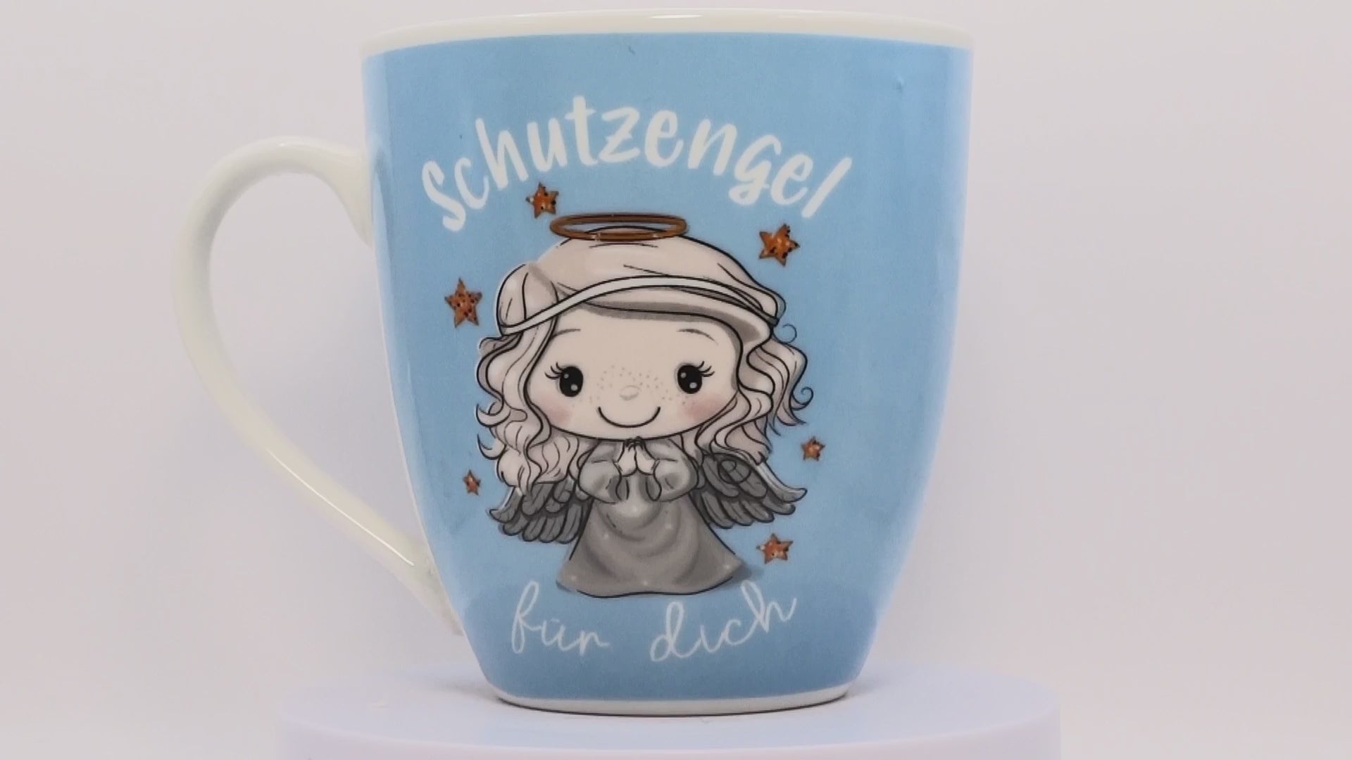 Jumbo Tasse XXL 550 ml Schutzengel blau "Schutzengel für dich"