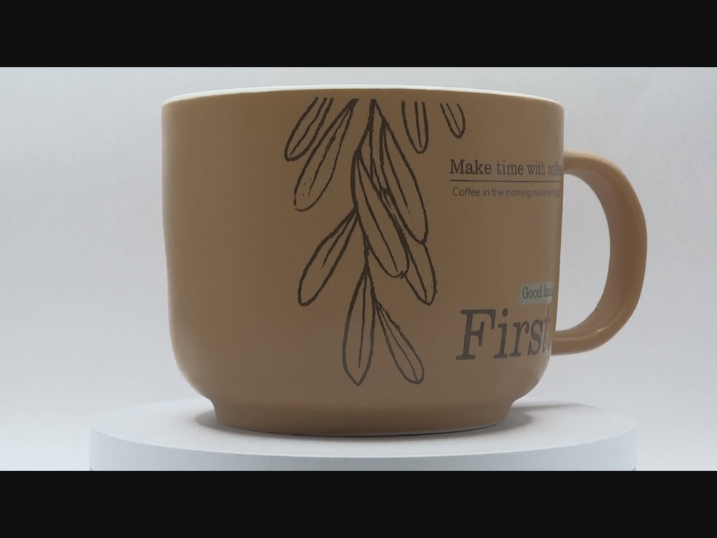 Jumbo Tasse XL 400 ml mit Schriftzug "Make Time with Coffee"