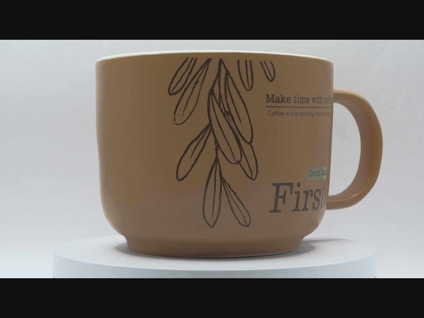 Jumbo Tasse XL 400 ml mit Schriftzug "Make Time with Coffee"